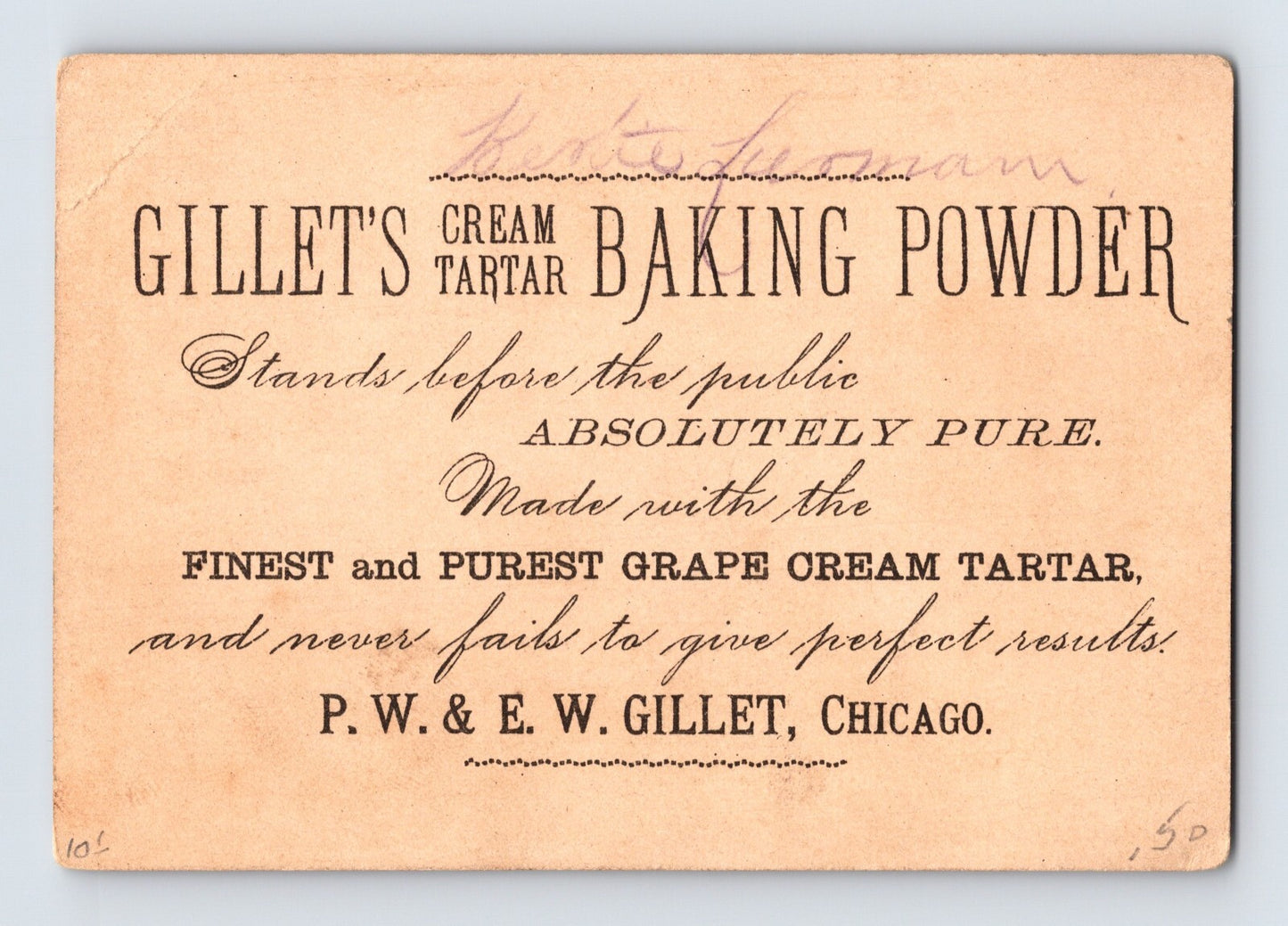 Gillet’s Baking Powder 1890s Victorian Trade Card Children Reading 4.5 x 3