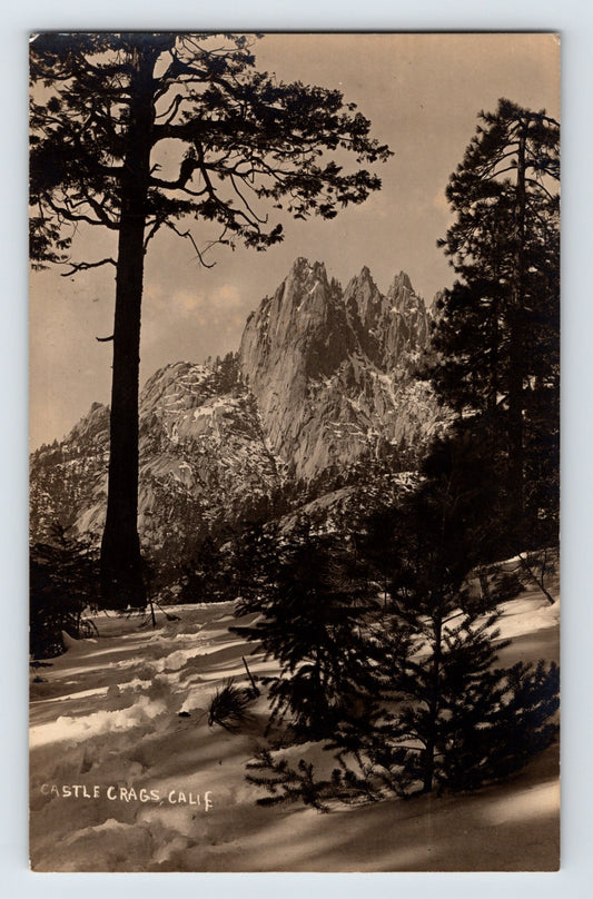 Castle Crags California 1910s RPPC Postcard Unposted