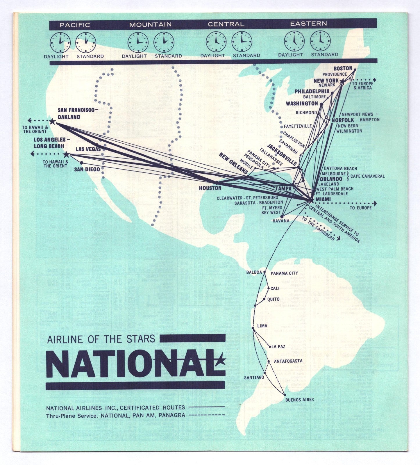 National Airlines Florida 1962 System Timetable MCM Swimsuit Brochure