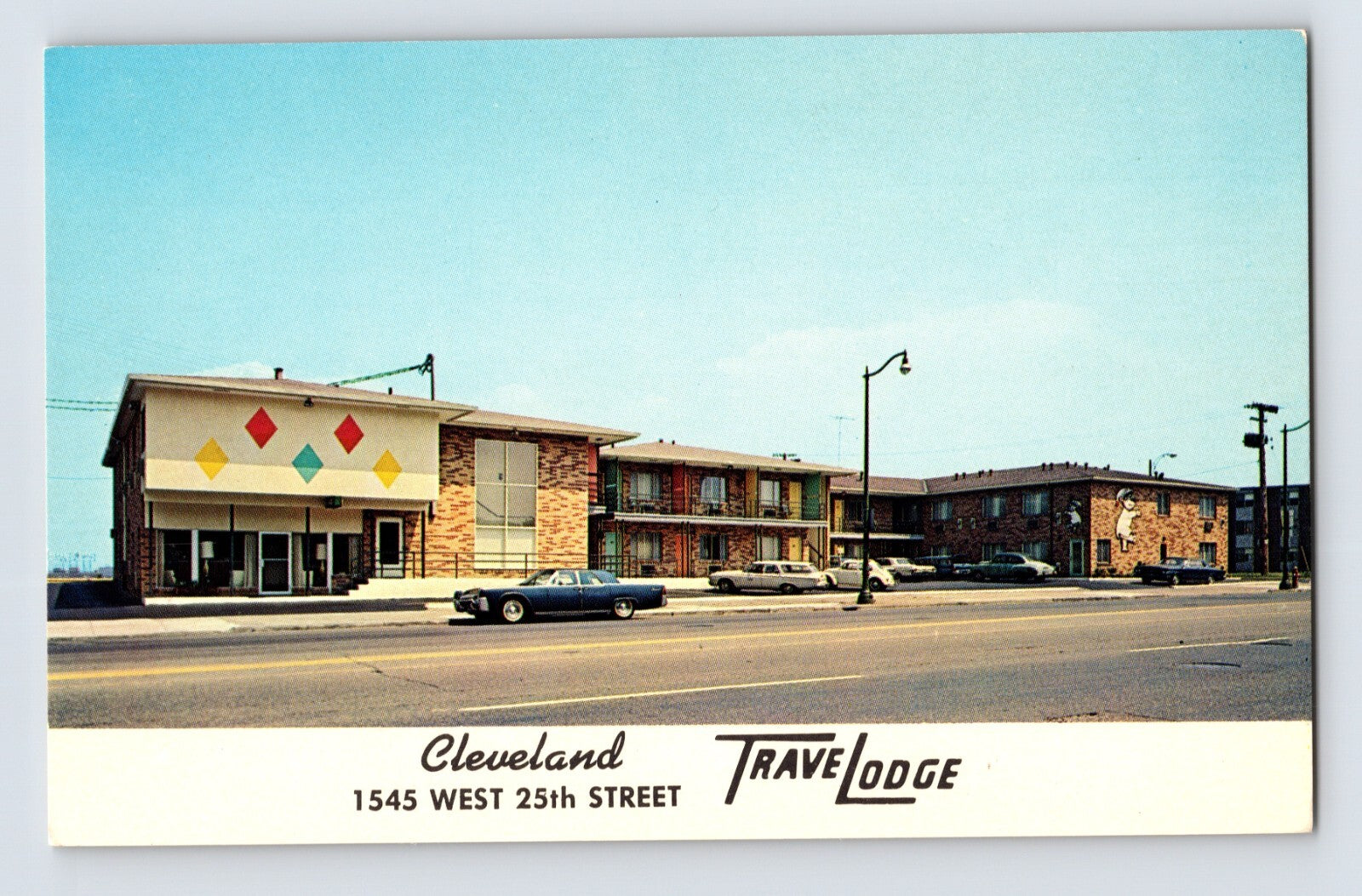 Cleveland Ohio Travelodge motel West 25th Street roadside lodging postcard
