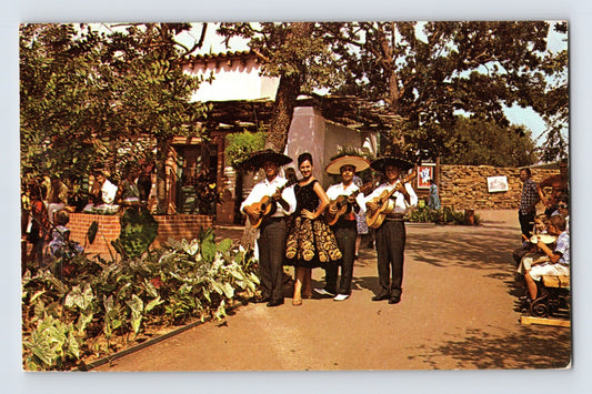 Dallas Fort Worth Texas Six Flags Mariachi Musicians 1960s Postcard