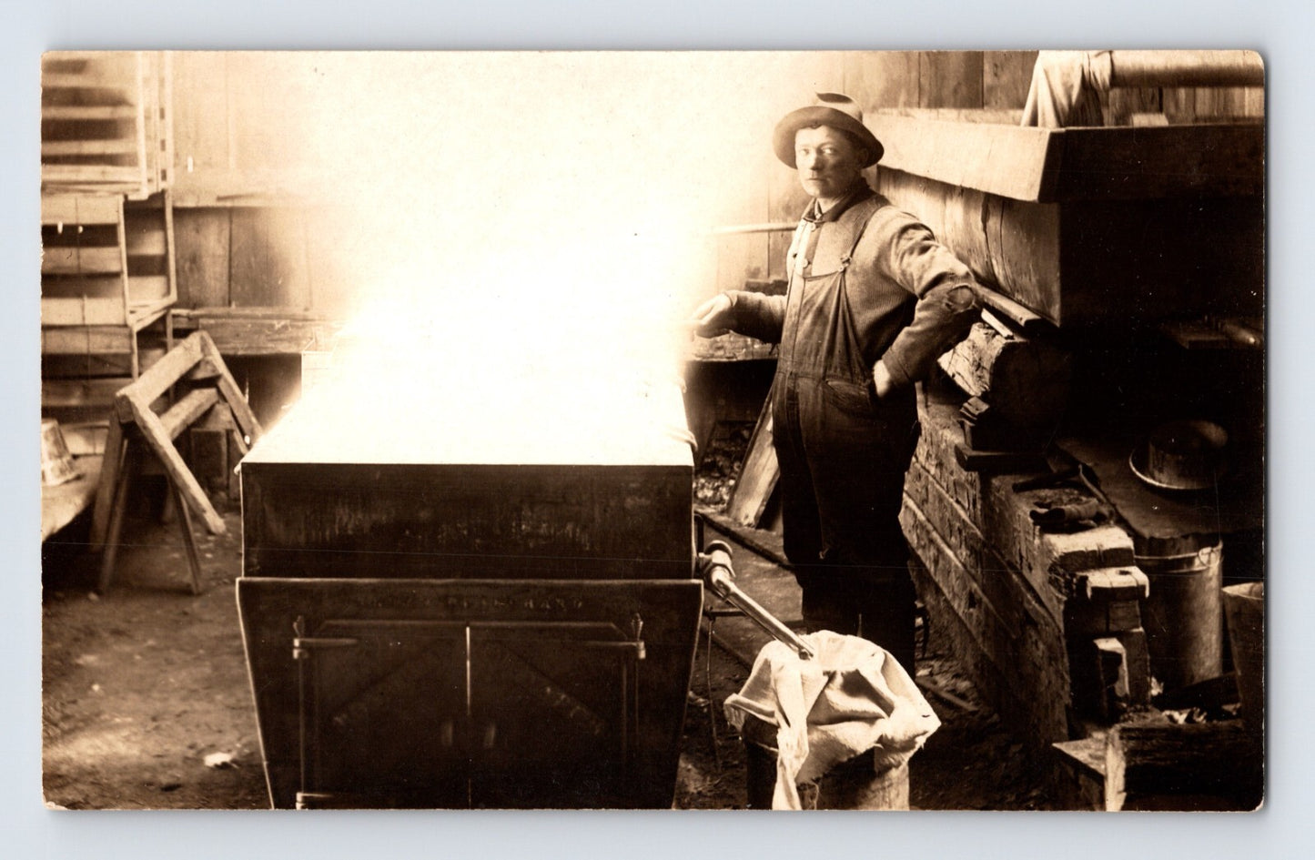 Lowville New York Maple Syrup Evaporator Steam 1910s RPPC Postcard Unposted