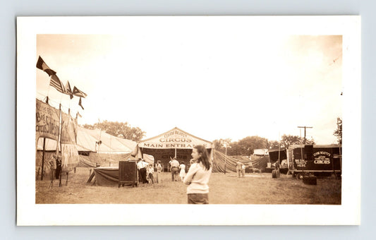 Clyde Beatty Circus main entrance big top 1940s vintage photo