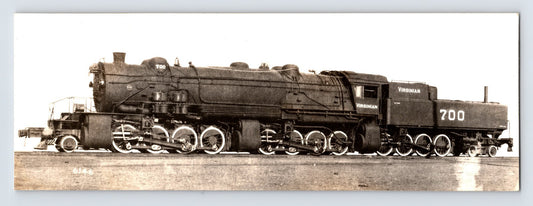 Virginian Railroad 2-8-8-8-4 steam locomotive number 700 1940s photo side profile on track
