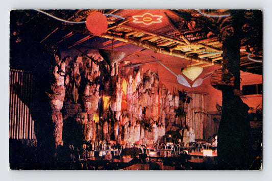 San Francisco California Clifton Pacific Sea Sunset Falls Tiki 1960s Postcard
