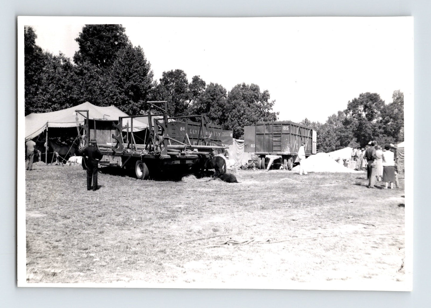 Clyde Beatty Circus 1950s Photo Tent Construction Velox 3 x 4.5