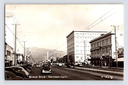 Brand Boulevard Glendale California 1940s Photo Postcard