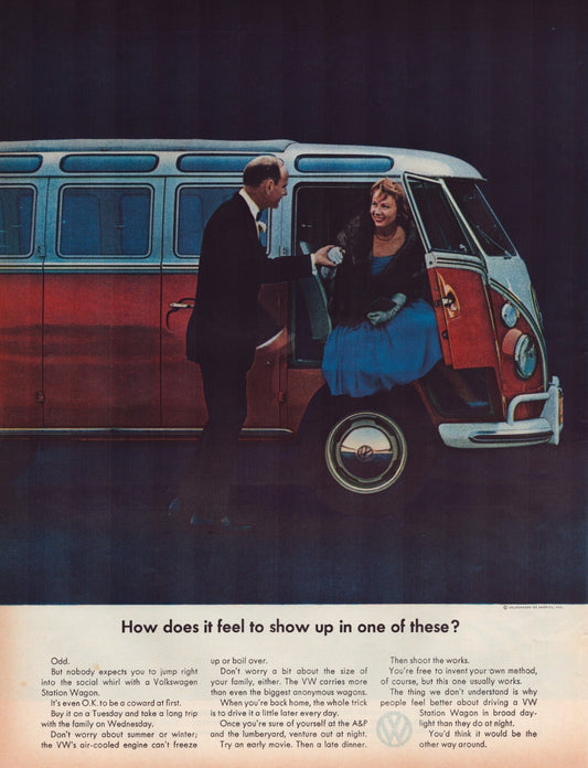 Volkswagen 1963 Van Bus Kombi Print Ad Full Page 10.5 x 13.5