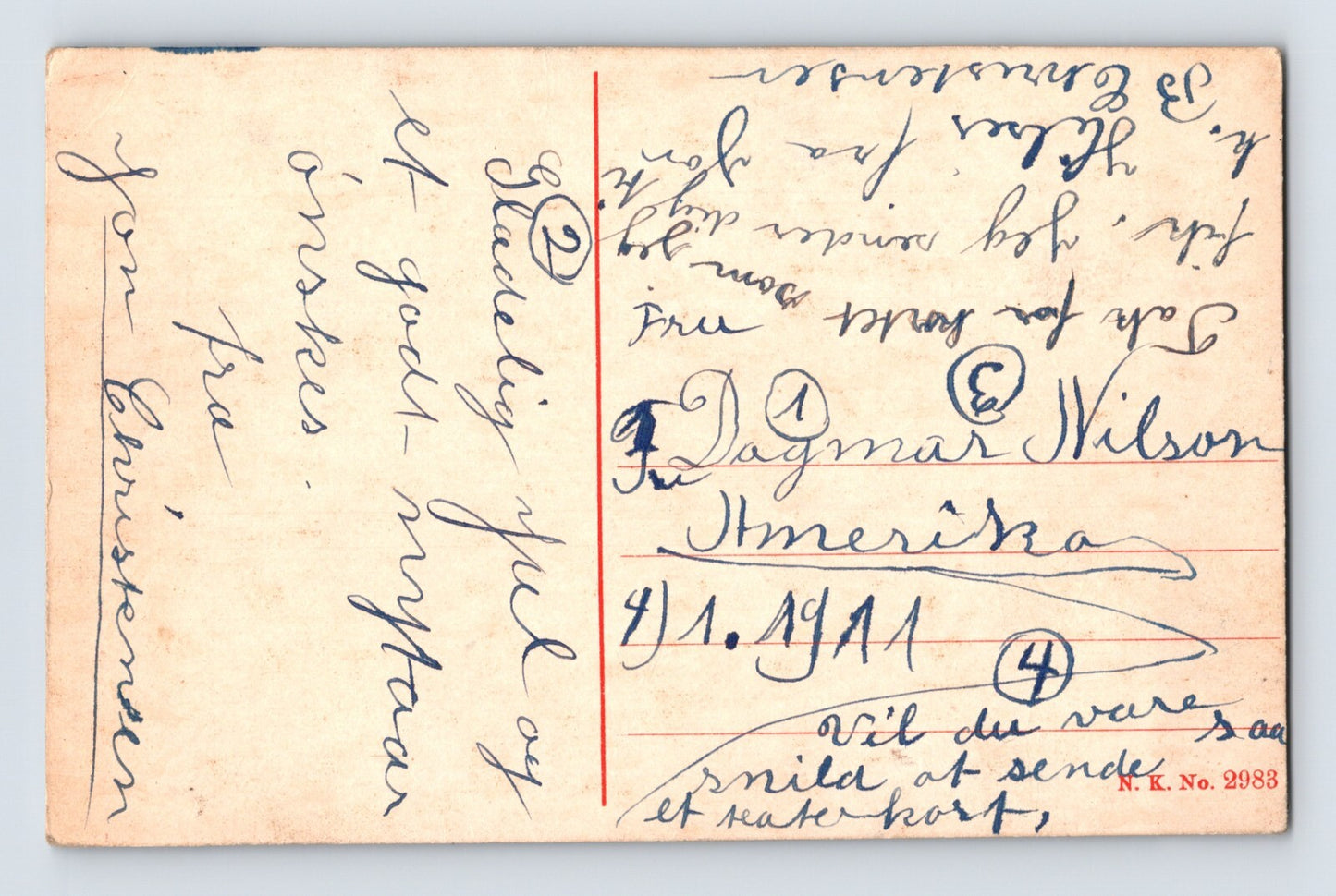 Denmark Christmas Dancing Elves Snow 1910s Postcard Unposted Divided Back