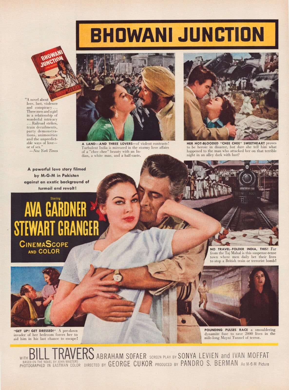 Bhowani Junction 1956 Ava Gardner Stewart Granger film print ad full page vintage movie advertising