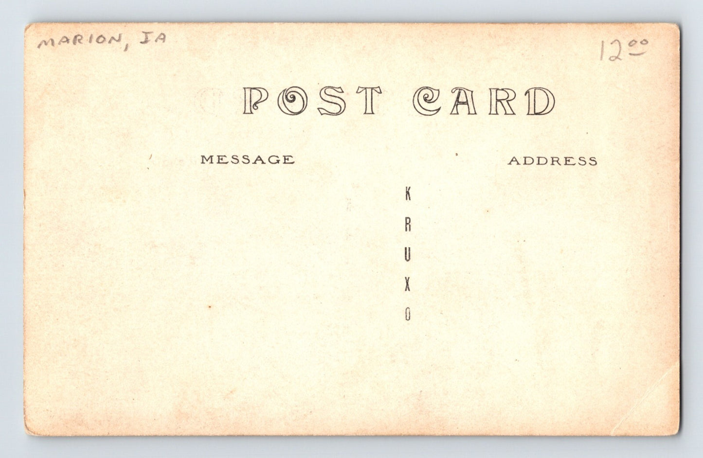 Marion Iowa Seventh Avenue Twelfth Street 1912 RPPC Postcard