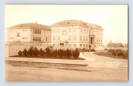 Nazareth Academy Eureka California 1915 real photo postcard posted school building RPPC