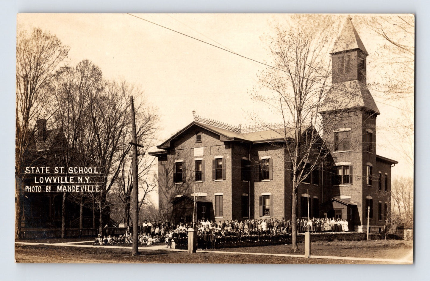 Lowville New York State Street School class photo 1910s RPPC postcard