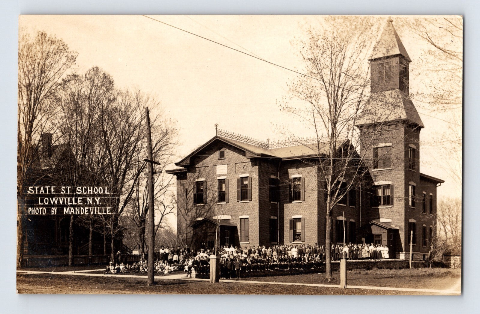 Lowville New York State Street School class photo 1910s RPPC postcard