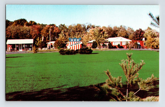 Oxford Ohio Camp America roadside buildings lawn patriotic sign 1960s postcard