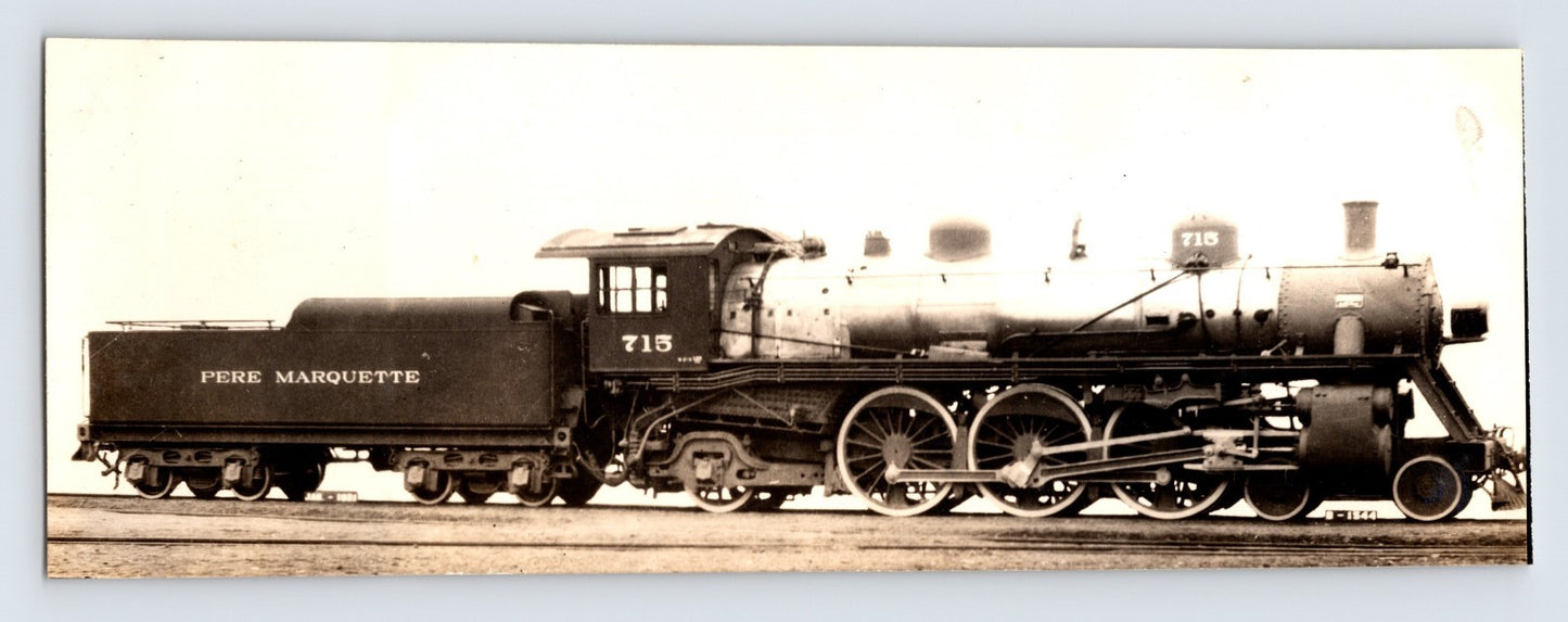 Pere Marquette Railroad 4-6-2 Pacific Type Train 1940s Photo 2.75 x 7