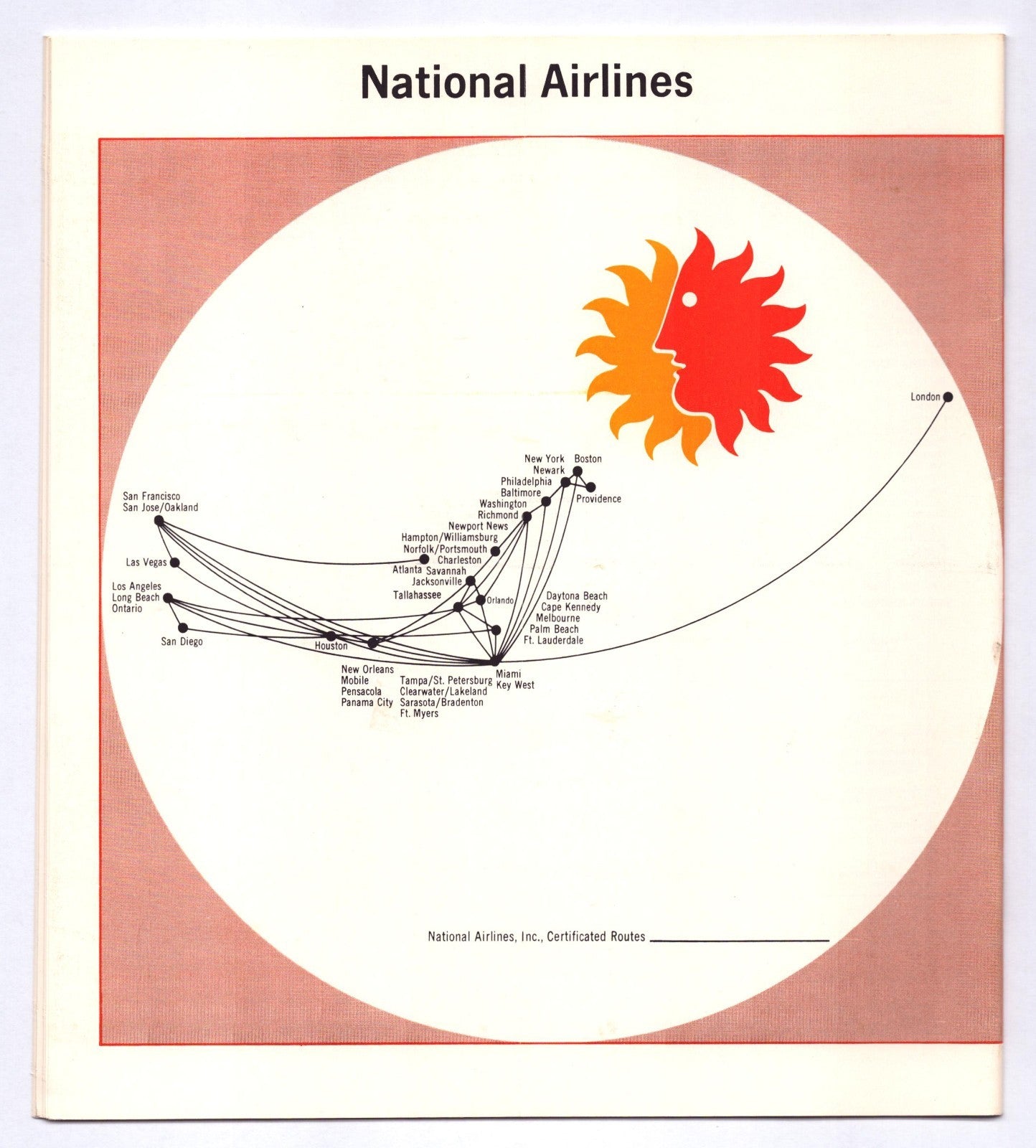 National Airlines 1969 London System Time Table Brochure Booklet