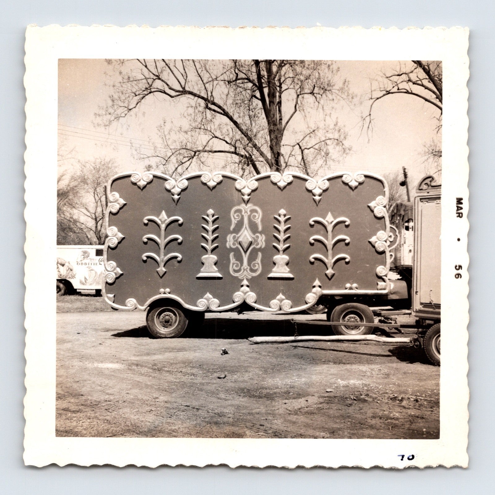 King Bros Circus 1956 ornate wagon decorative panel trailer side view photo