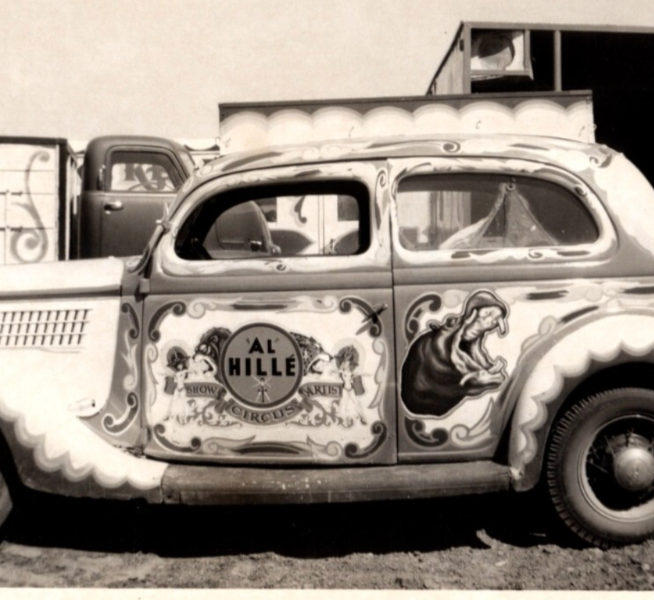 Kelly Miller Circus 1950 Photo Al Hille Artist Car Hugo Oklahoma 3.5 x 5.5