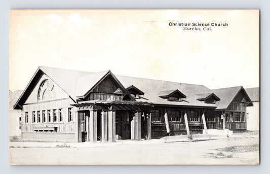 Eureka California Christian Science Church 1910s building wood architecture porch columns postcard