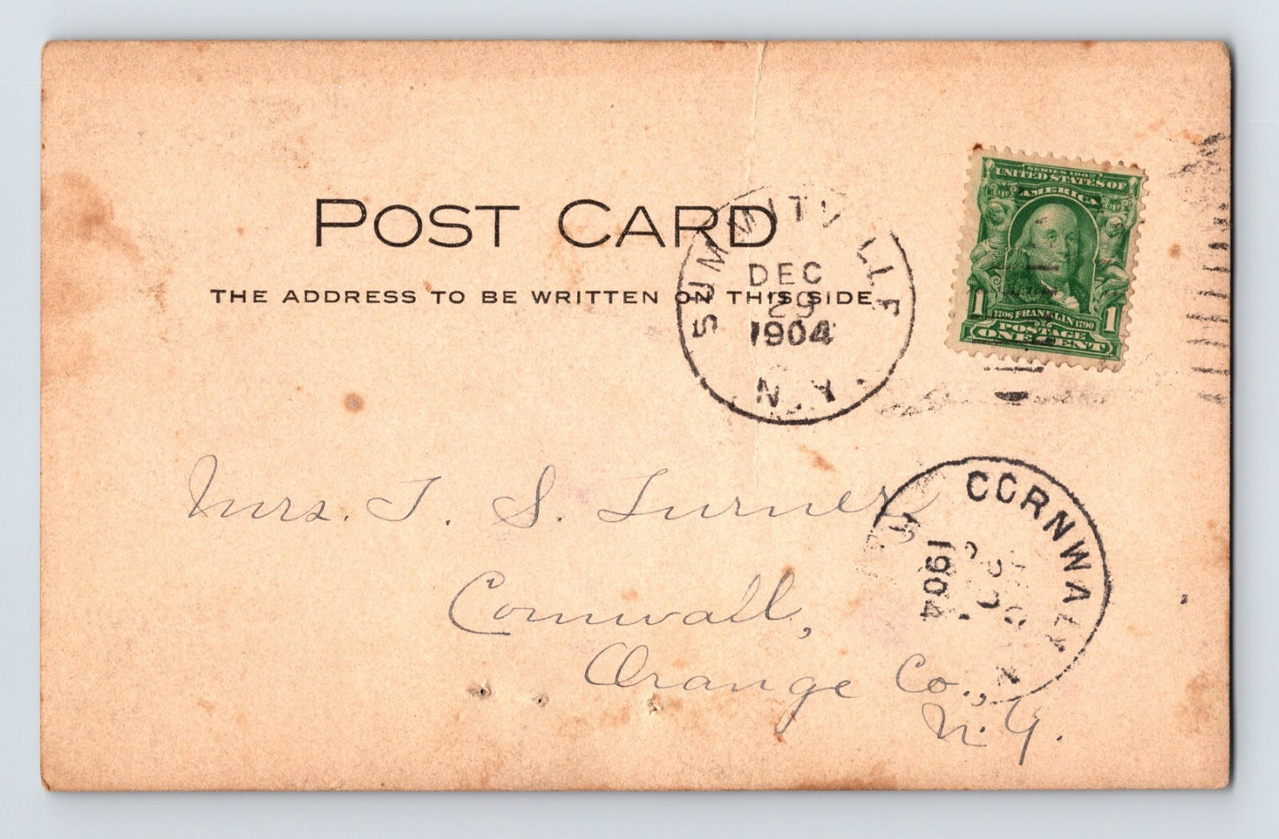 Phillipsport New York Church Village 1904 RPPC Postcard Posted