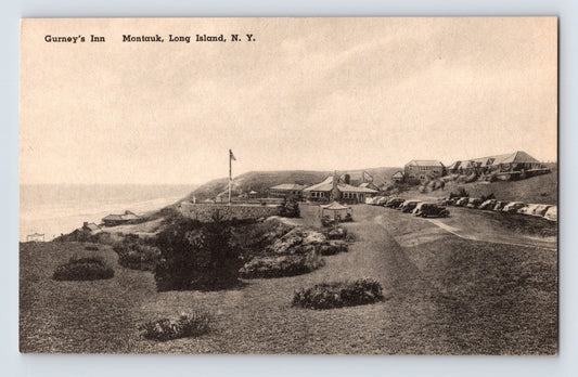 Montauk Long Island New York Gurneys Inn coastal view 1930s Albertype postcard