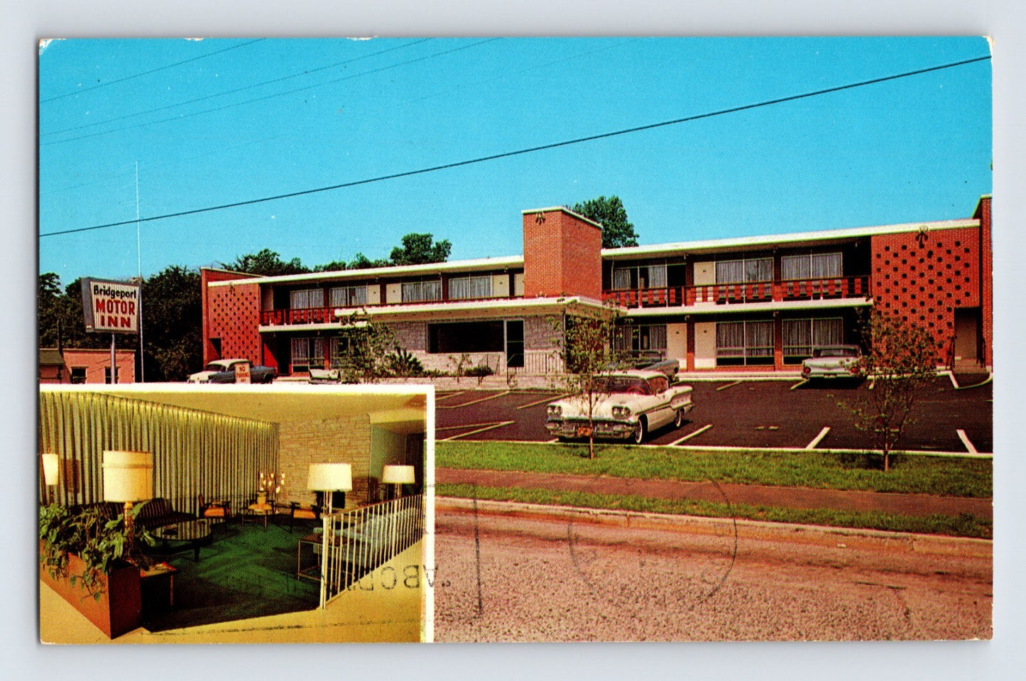 Fairfield Connecticut Bridgeport Motor Inn 1968 Postcard Posted Chrome