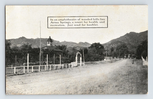 Napa California Pope Valley Aetna Springs Resort pre 1907 postcard