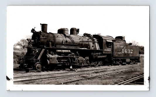 Frisco Railroad locomotive 1632 steam engine Springfield Missouri 1949 photo