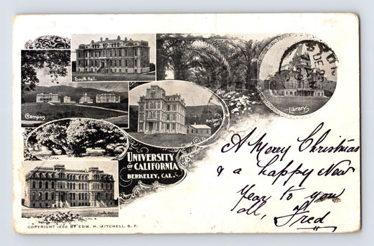 Postcard California Berkeley CA University Multi View 1899 Unposted PMC