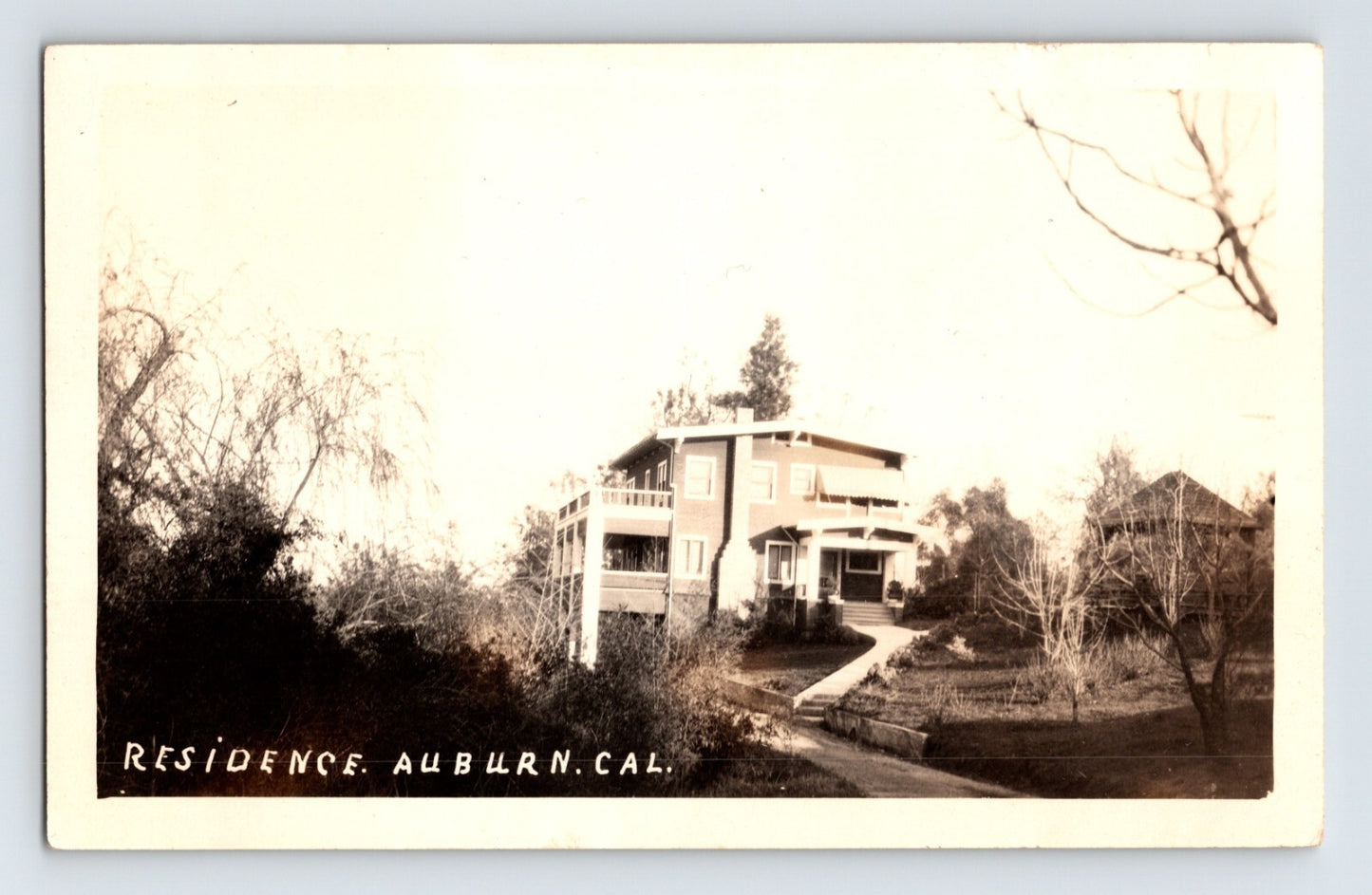 Auburn California Residence House Street 1920s RPPC Postcard Unposted