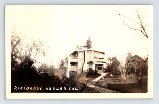 Auburn California Residence House Street 1920s RPPC Postcard Unposted