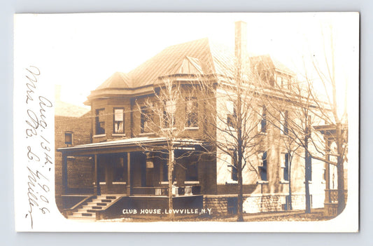 Lowville New York Club House Pre-1907 RPPC Postcard Unposted Undivided Back