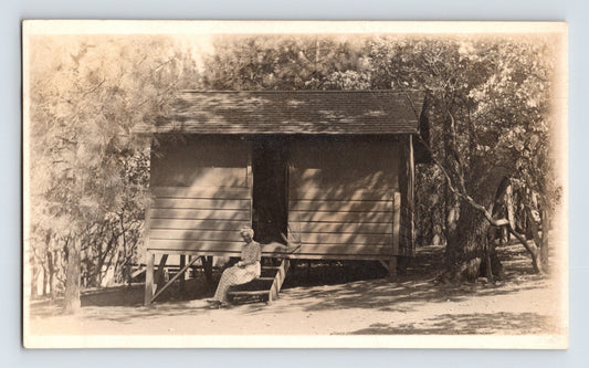 Applegate California Camp Cabin Lady 1911 Postcard RPPC Posted Divided Back