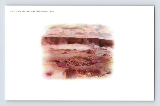 Yellowstone National Park paint pots geothermal scene Haynes photo pre 1907 undivided back postcard
