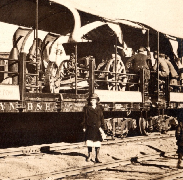New York Haven Hartford Railroad Train WWI Mortar 1910s Postcard RPPC Unposted