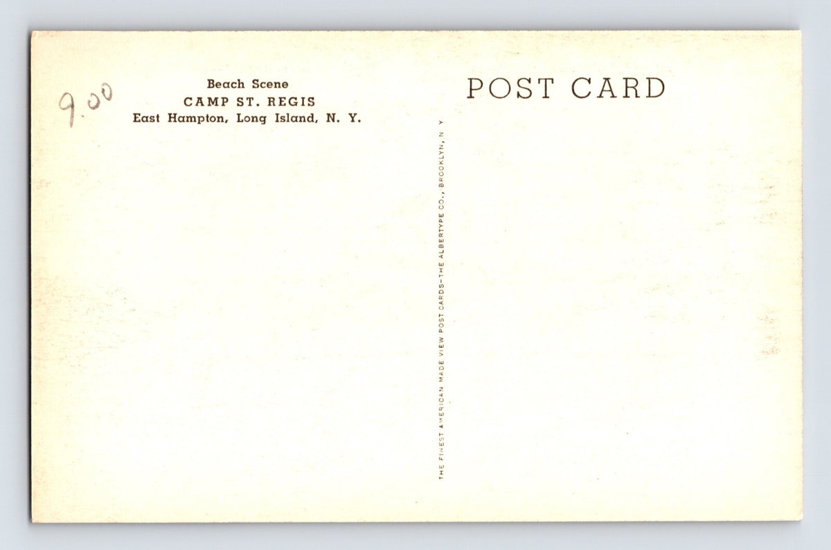 East Hampton Long Island New York Camp St Regis Beach 1950s Postcard Unposted
