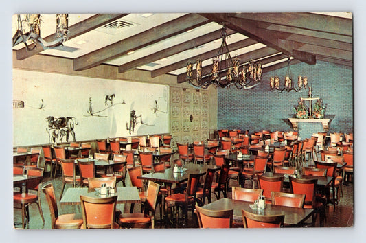 Amarillo Texas Underwood Bar B Q cafeteria dining room 1964 postcard interior restaurant seating