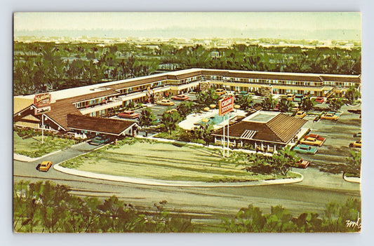 Sunnyvale California Vagabond Motor Hotel motel aerial view 1960s postcard