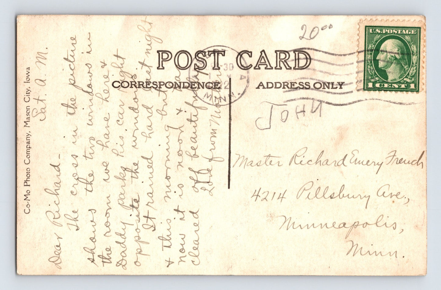 Albert Lea Minnesota Hotel Corner Street Scene Cars 1922 RPPC Postcard