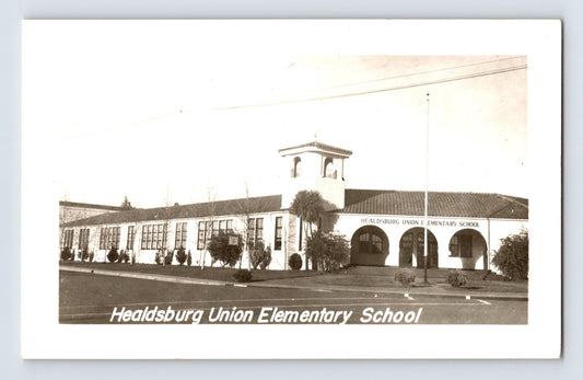 Healdsburg California Union Elementary School 1950s RPPC Postcard