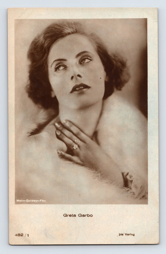 Greta Garbo Photo Postcard RPPC 1930s MGM Iris Verlag Unposted