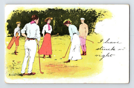 Women Golf Putting Pre-1907 Postcard Unposted Undivided Back
