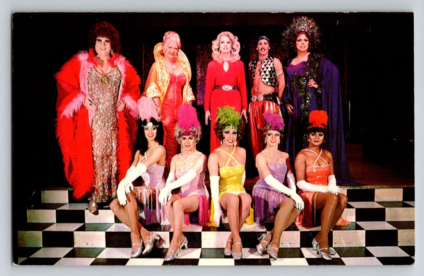 San Francisco California Finnochio's Drag Risque Burlesque 1970s Postcard Chrome