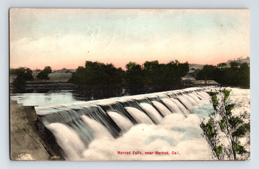 Merced California Merced Falls river dam view 1910s postcard posted divided back