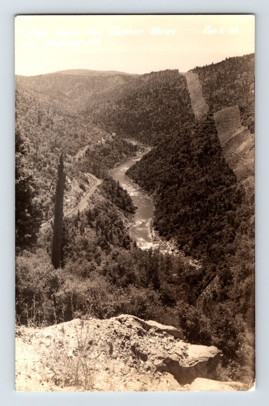 Feather River California Canyon Landscape 1940s RPPC Postcard EKC Unposted