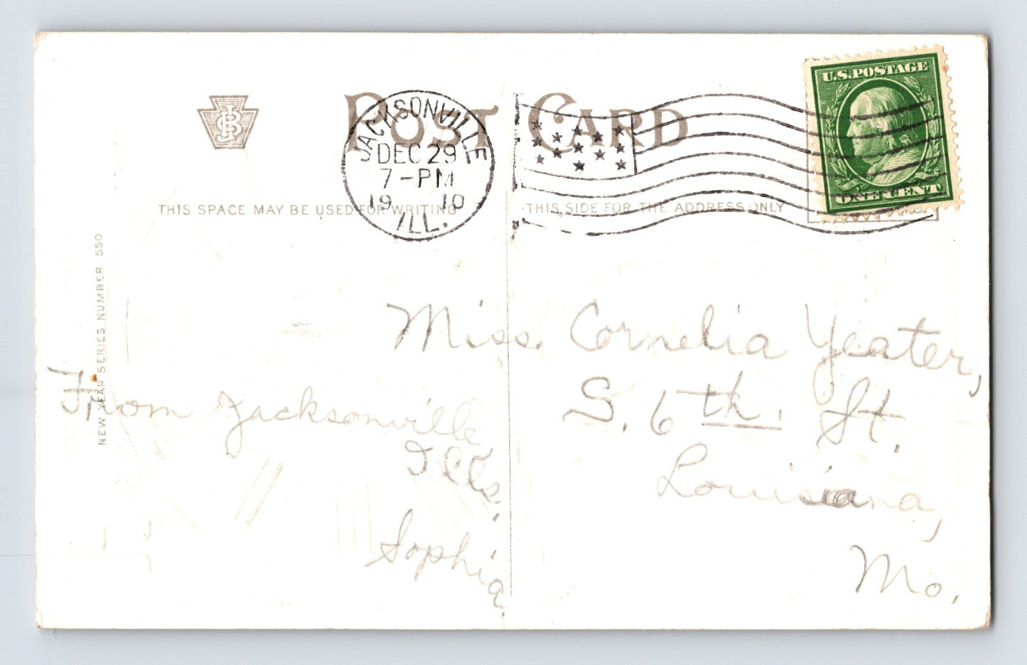 Happy New Year Clown Acrobats Circus 1910 Postcard Posted Divided Back
