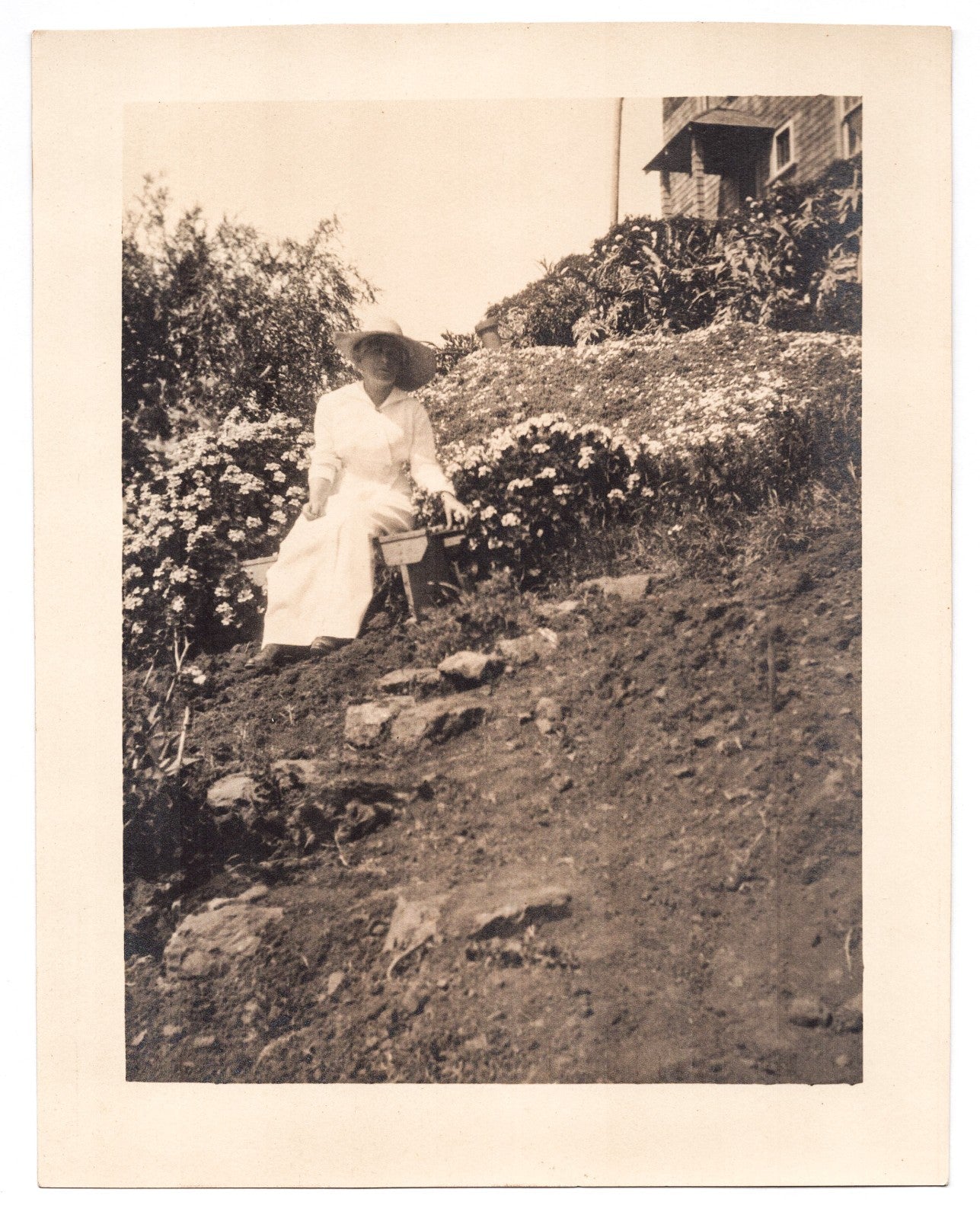 San Francisco California woman garden hillside Portola School teacher Tessman 1910s photo