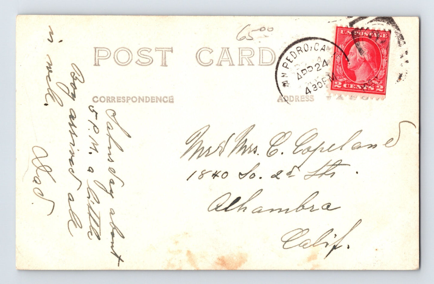 Pebble Beach California Del Monte Lodge 1907 RPPC Postcard Birth Announcement