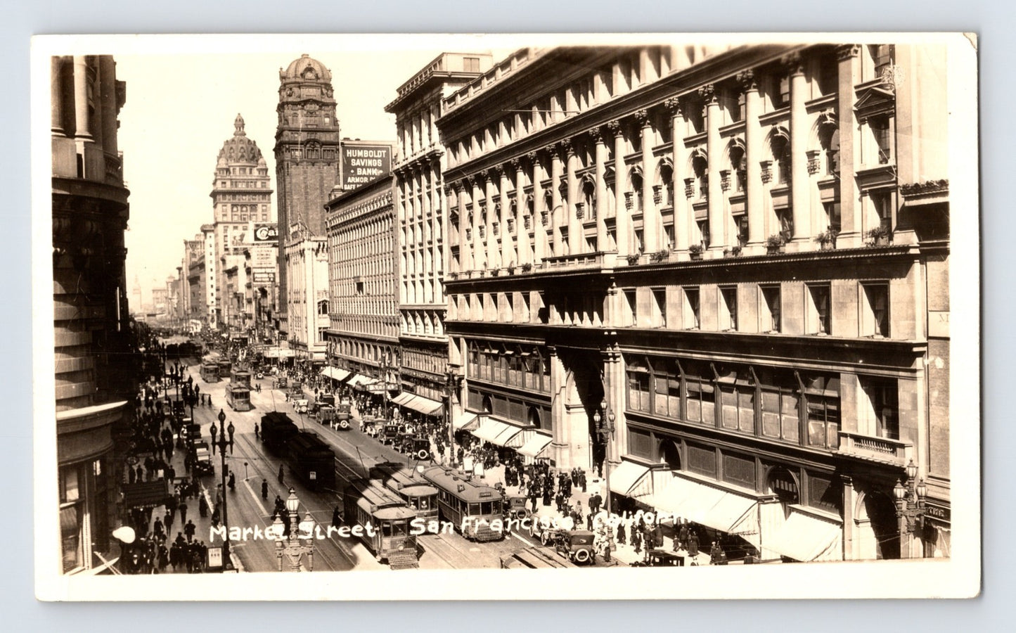 San Francisco California Market Street Streetcars 1930s Photo 3.5 x 6